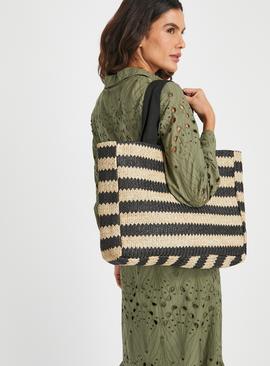 Mono Stripe Shopper Bag One Size