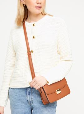 Tan Faux Leather Cross Body Bag One Size