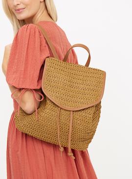 Neutral Straw Backpack One Size
