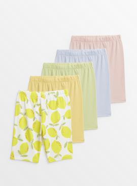 Pastel Bloom Cycling Shorts 5 Pack 