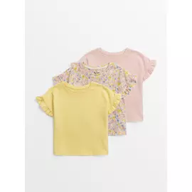 Floral Bloom Frill T-Shirt 3 Pack