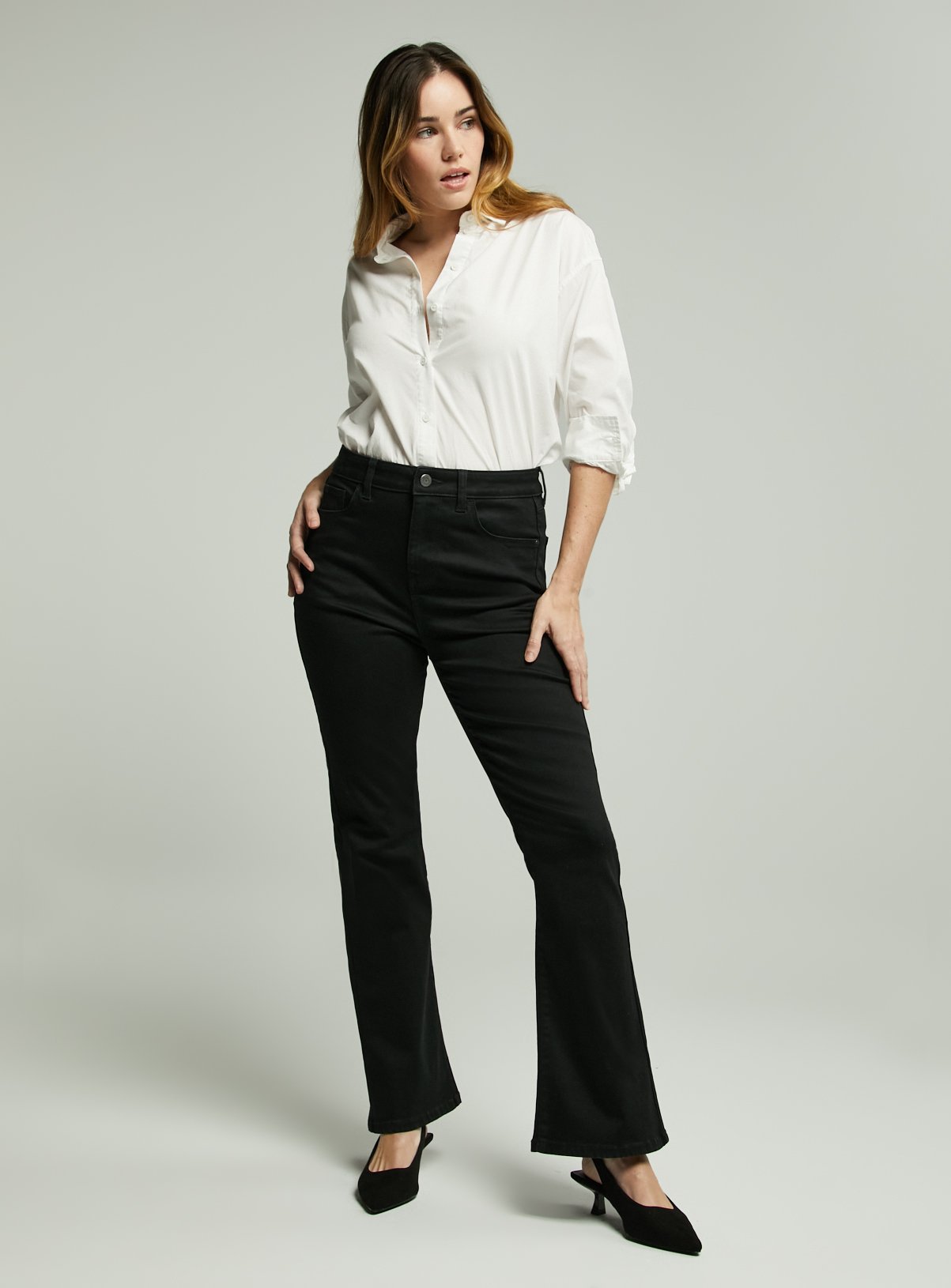 Shape High Waisted Flared Jeans