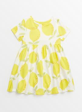 Bloom Lemon Print Short Sleeve Dress 