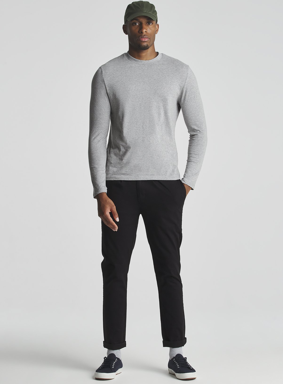 JACAMO Black Pleat Front Tapered Fit Chino