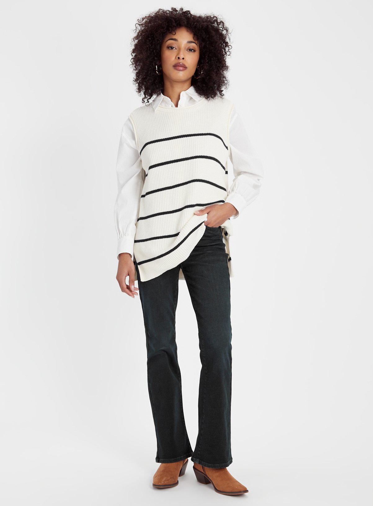 Mid Denim Lift & Shape High Waisted Flared Jeans 14S