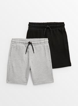 Grey & Black Ottoman Shorts 2 Pack  