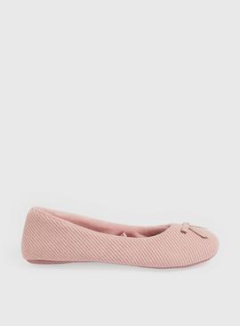 Pink Stripe Ballerina Slippers 