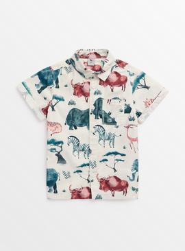 Wild Animal Print Woven Shirt 