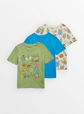 Bug Print Short Sleeve T-Shirts 3 Pack  