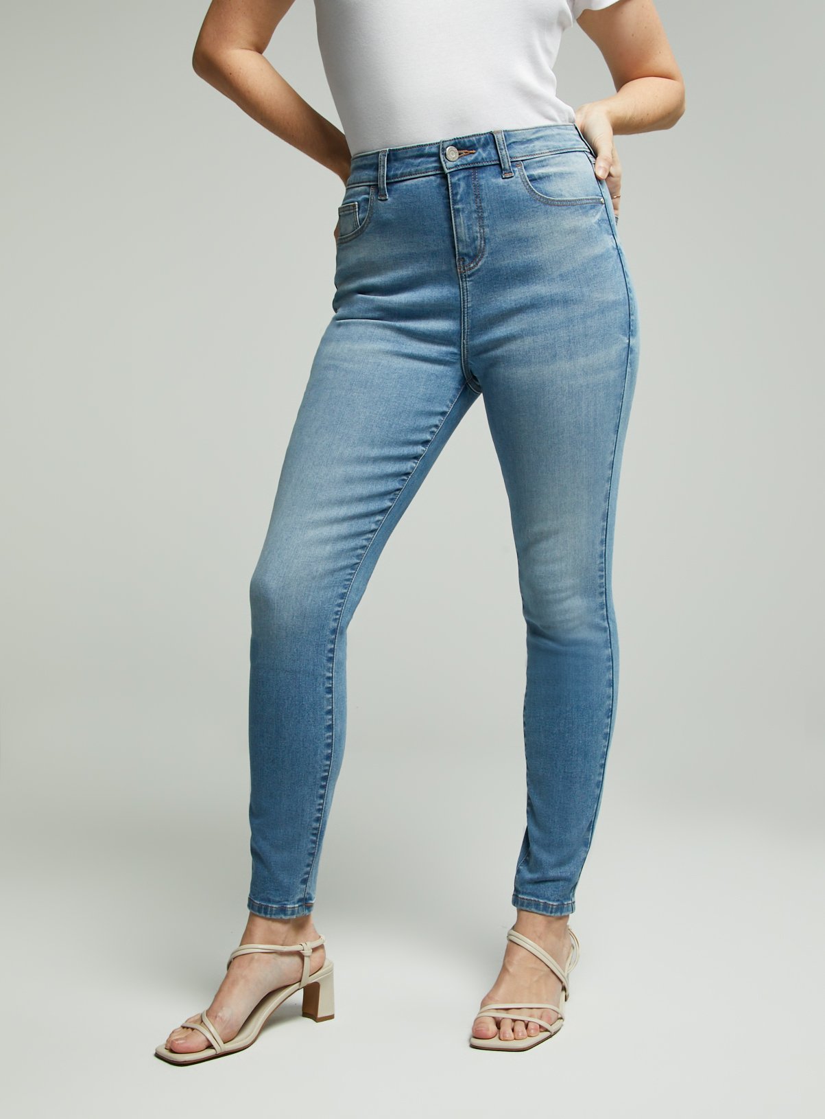 Light Denim Shape High Waisted Skinny Jeans  14S