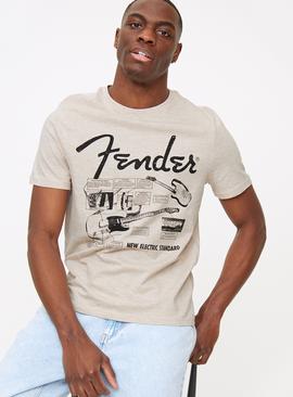 Fender Grey Marl Guitar Graphic T-Shirt 