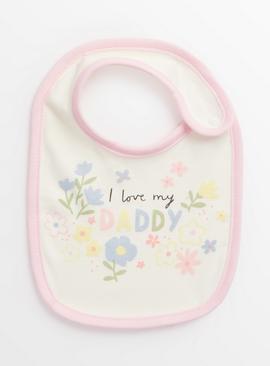 Floral I Love My Daddy Cotton Bib One Size