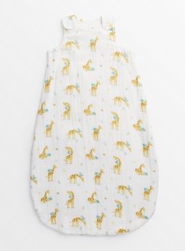 Cream Giraffe Print 1.5 Tog Sleeping Bag  