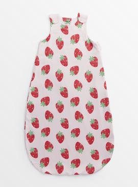 Pink Strawberry Print 0.5 Tog Sleeping Bag 