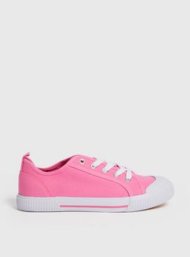 Pink Eyelet Canvas Trainers 