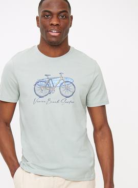 Blue Venice Beach Cycle Graphic T-Shirt 