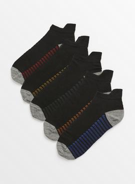 Texture Stripe Trainer Socks 5 Pack 