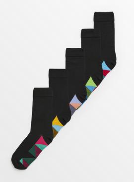 Black Diamond Footbed Ankle Socks 5 Pack 