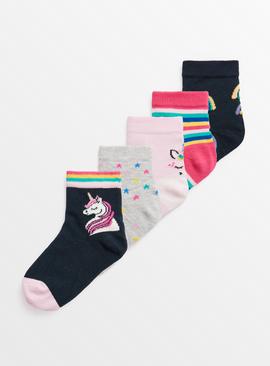Rainbow Ankle Socks 5 Pack 