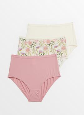 Pink Floral Full Knickers 3 Pack  