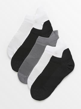 Flexitop Ladies Plain Trainer Liners Socks - 5 Pack 