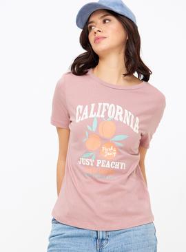 Pink California Graphic Oversized T-Shirt 