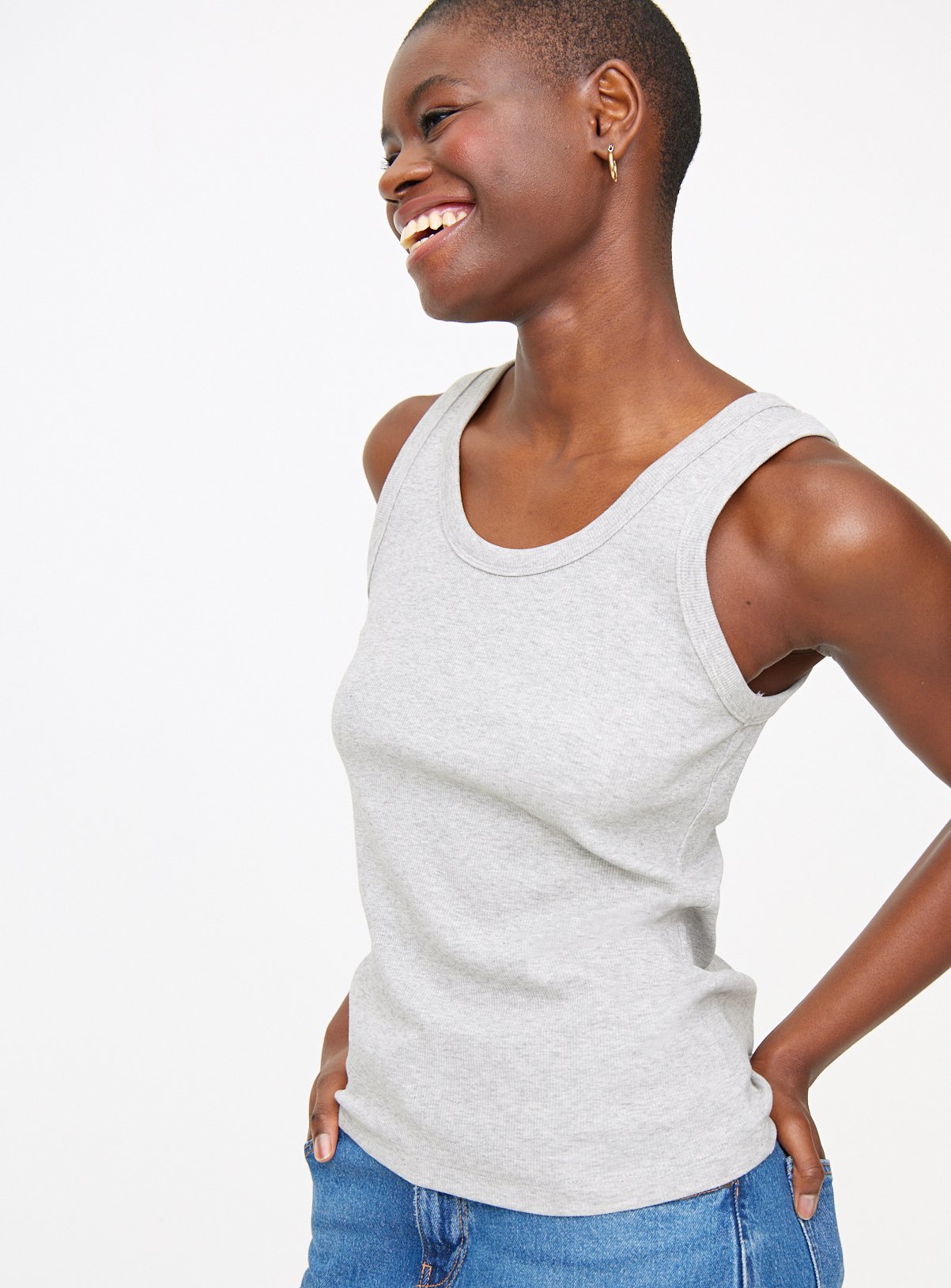 Grey Classic Ribbed Vest Top 16