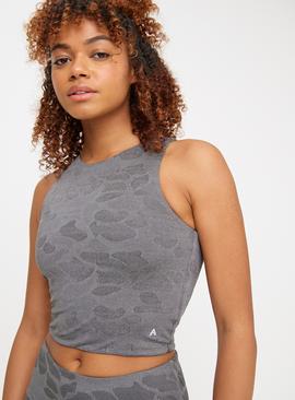Charcoal Jacquard Cropped Top 