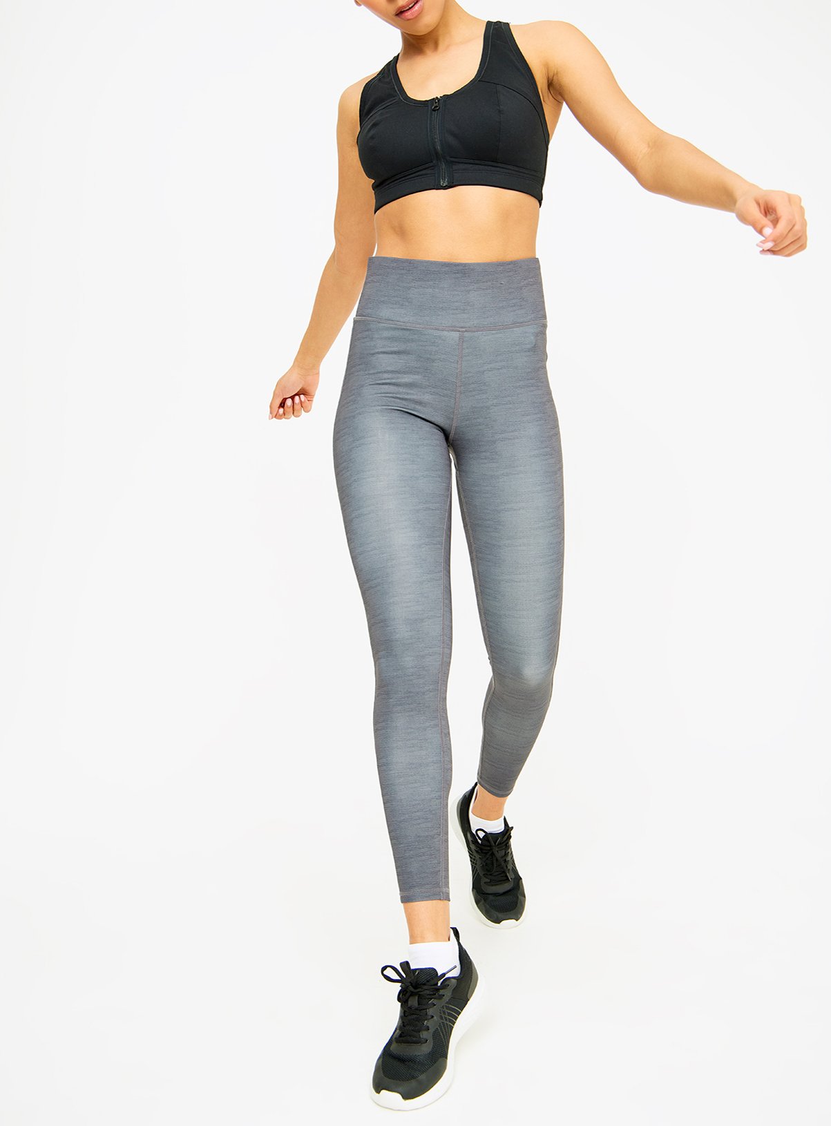 Active Grey Space Dye Leggings L