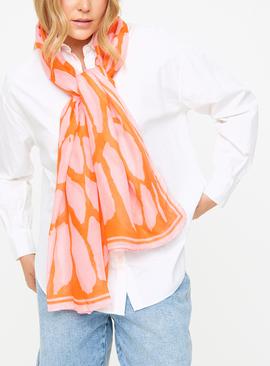 Orange Print Scarf One Size