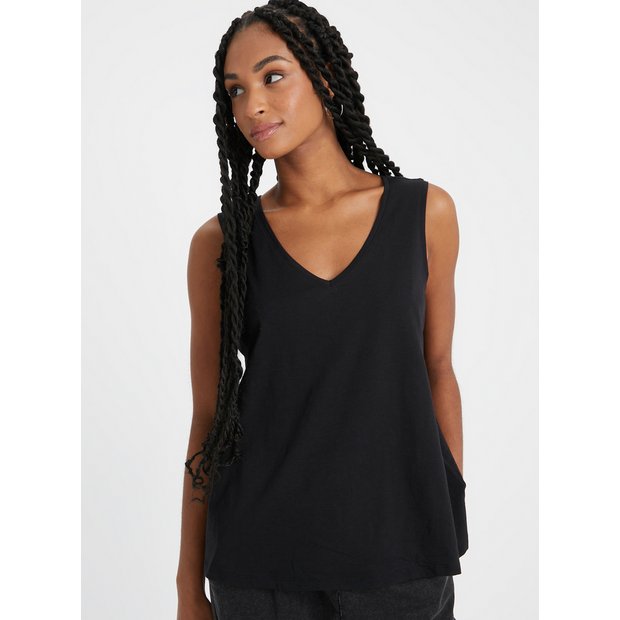 Black vest top dressy sales