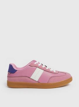 Pink Stripe Low Profile Gum Sole Trainers  