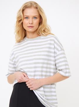 Grey Stripe Oversized T-Shirt 