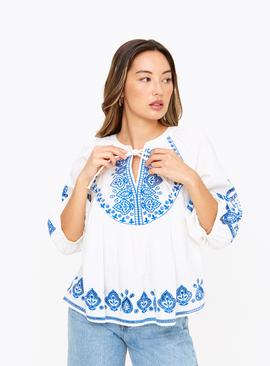 Broderie Peasant Blouse  