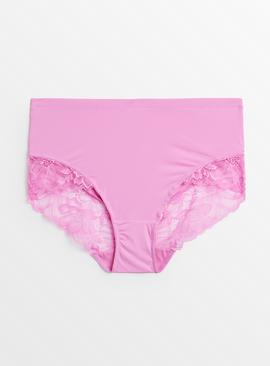 Pink Floral Lace Full Knickers 