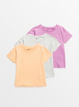 Bright Coral Short Sleeve T-Shirts 3 Pack 