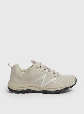 Beige Lace Up Hiker Trainers 