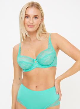 Turquoise Fleur Lace Underwired Bra 