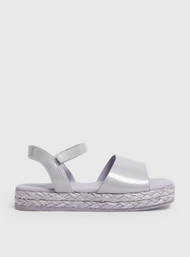 Lavender Raffia Sandals 