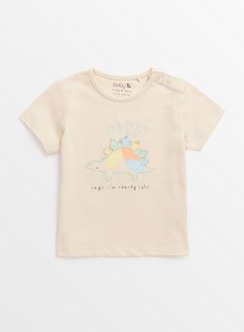 Cream Dinosaur Slogan T-Shirt 