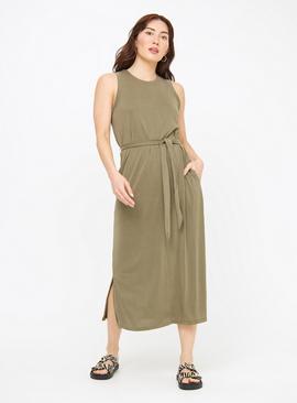 Cupro Belted Midaxi Dress 