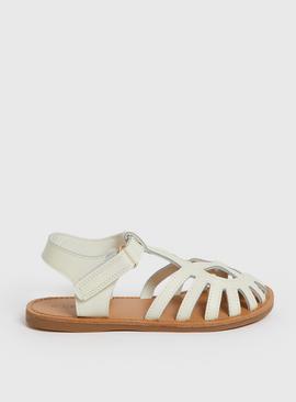 Cream Caged Strappy Sandals  