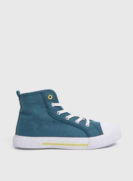 Teal High Top Canvas Trainers 
