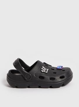 Black Badge Clogs With Ankle Strap 