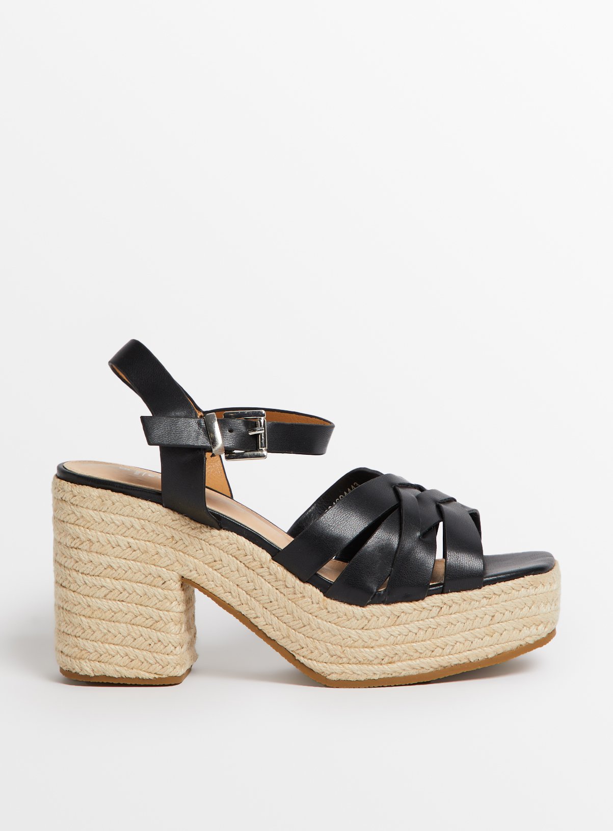 Black Platform Espadrille Sandals 