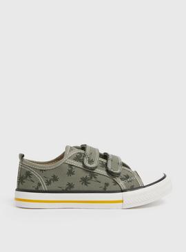 Palm Tree Twin Strap Canvas Trainer 