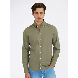 CASUAL FRIDAY CFANTON Olive Cotton Long Sleeve Shirt