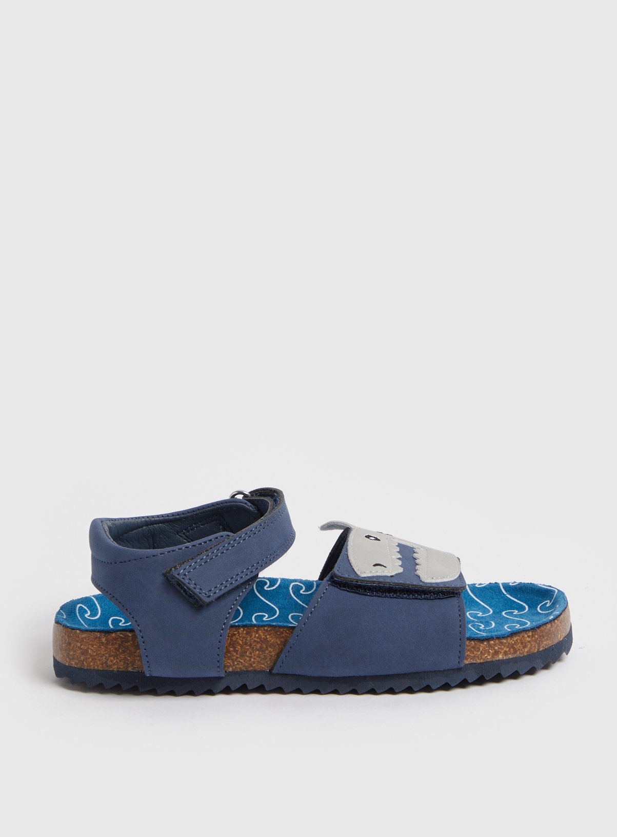 Navy Novelty Shark Sandals  