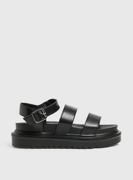 Black Chunky Platform Sandals  