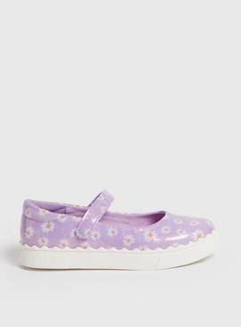 Lilac Glitter Daisy Mary Jane Shoes 